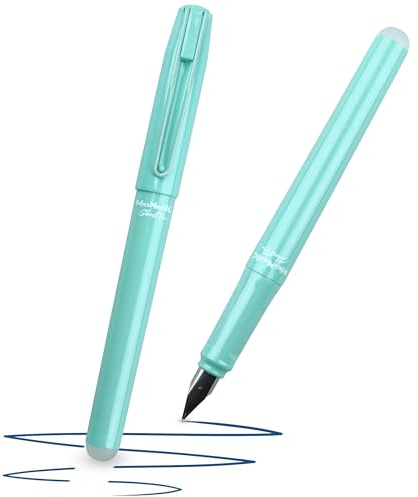 McNeill - Ghost Pen mit Metallclip - Pastelfarben – radierbarer Füllhalter für Schule & Alltag | Für Rechts- & Linkshänder | Thermisch radierbare Tinte, ergonomisch, nachfüllbar (Pastel grün)
