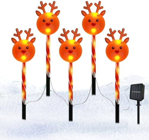 Gwtdtoad Leuchtende Weihnachtsstäbe,Weihnachts Laternen Licht Marker - Solarbetriebene wasserdichte Deko Für Innen Außen Garten Rasen Terrasse Dekorationsbeleuchtung | Für Terrasse Garten Rasen