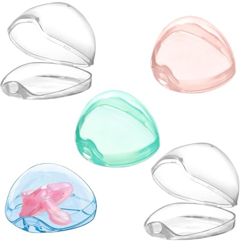 Copri Ciuccio, 5 Pezzi, Portatile Scatole Ciuccio, Custodia trasparente per ciuccio, Custodie da viaggio, Supporti universali per accessori, Multifunzione Custodia Ciuccio Per Uscire E Viaggiare