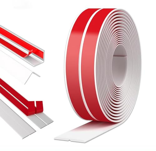 Rusoz Selbstklebend Kantenschutz Leisten Weiß, PVC Winkelprofil 2cm x 3.3m Flexibel Winkelleiste hoher Haftung Eckleiste Selbstklebend für Türen, Fenster, Wände und Fliesen