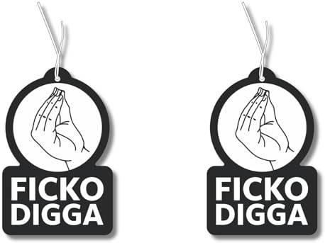 2x Duftbaum mit Ficko Digga Motiv, Wagen lustig Duftspender, Duftbaum Auto tuning, Lufterfrischer, Duftanhänger Auto Set, Autoduft, Scherzartikel,
