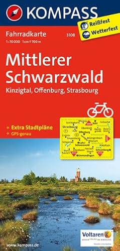 KOMPASS Fahrradkarte Mittlerer Schwarzwald, Kinzigtal, Offenburg, Strasbourg: Fahrradkarte. GPS-genau. 1:70000 (KOMPASS-Fahrradkarten Deutschland, Band 3108)