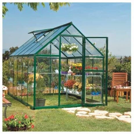 Canopia Serre de Jardin en Polycarbonate Hybrid 5,66 m², Couleur Argent, Ancrage au Sol Oui