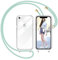 Nupcknn Handykette für iPhone 8/SE 2020/7 Hülle mit Band,Transparent Handyhülle (Abnehmbar Einstellbar) Necklace mit Kordel zum Umhängen Kameraschutz Handy Kette Stossfest Schutzhülle(1.6M,Grün)