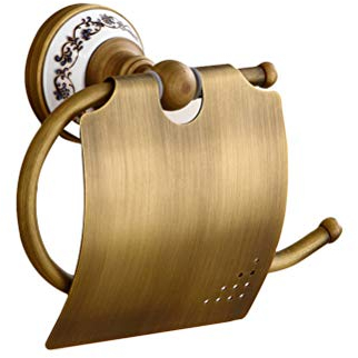 DOITOOL Goldener Toilettenpapierhalter - Wandhalterung Vintage Klopapierhalter, Messing Rostfrei Rollenhalter für Toilette Badezimmer - Toilet Paper Holder