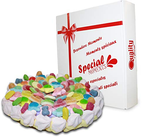 Tarta de Chuches Cool, Diámetro de 28 cm, Golosinas Variadas Ideal para Regalo.
