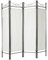 tectake Paravent avec 4 Panneaux, Structure en Acier, Parties en Tissu Amovibles, Rangement Peu Encombrant, Blanc