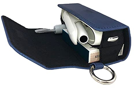 GC Etui Case kompatibel mit IQOS 3.0 + Duo Heets Platz für Holder Heets Pocket-Charger Bürste Set Schutzhülle, blau