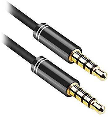 F95S 3,5mm Audio Video AV Kabel Adapter – 1m, 4-polig für Bildschirm, Auto, Headset, DVD-Player, AUX – AV In/Out Kabel für Kopfhörer, Smartphone, Tablet, MP3, PC – Stereoanlagen
