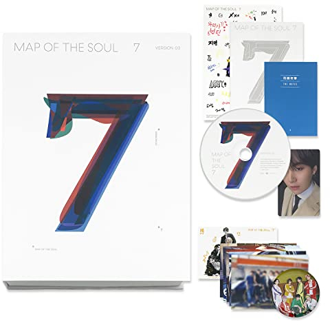 BTS Album - MAP OF SOUL : 7 [ 3 ver. ] Package + Photo Book + Lyric Book + CD + Mini Book + Photo Card + PostCard + Sticker + Coloring Paper