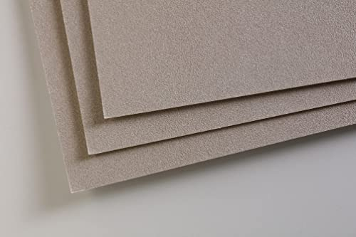 Clairefontaine 696019C - Packung mit 5 Zeichenbögen Pastelmat, ideal für Trockentechniken und Pastell, DIN A3 29,7x42 cm 360g, Dunkelgrau, 1 Pack