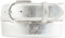 BELTINGER Damen-Gürtel mit Metall-Optik Echt Leder 4 cm | Leder-Gürtel Metallic-Look 40mm glänzend | Metall-Ledergürtel mit runder Gürtelschnalle | Silber 80cm