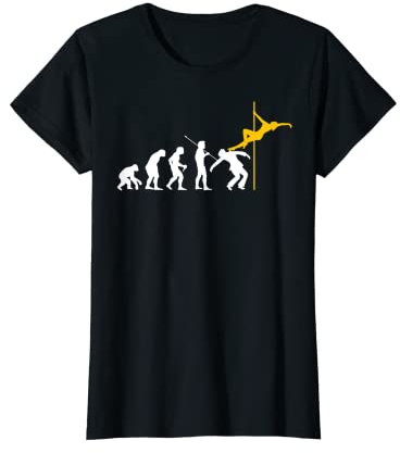 Damen lustiges Pole Dance Fitness Geschenk Evolution Poledance T-Shirt