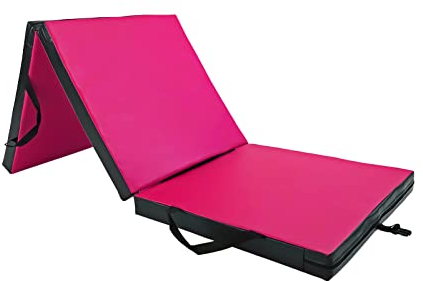 UNDERFIT Weichbodematte Gymnastikmatte Turnmatte Klappbar Sportmatte Fitnessmatte Spielmatte Faltbar Klappmatratze Weichbodenmatte Akrobatik Matte Yoga Matratze Dicke 6 cm 180x60x6 cm (Rosa)