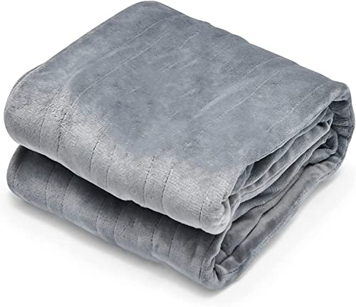RELAX4LIFE Heizdecke mit Abschaltautomatik, Elektrische Wärmedecke, 4 Heizstufen, 8 Stunden Timer, Überhitzungsschutz, Flanell Kuscheldecke fürs Bett & Sofa, Maschinenwaschbar