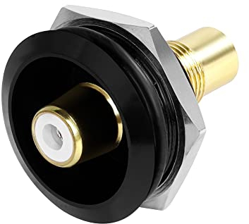 QIANRENON Vergoldet RCA Eingebettet Gewinde Runder Adapter, RCA Buchse auf Buchse Panel Montage AV Anschluss, für TV, Subwoofer, Lautsprecher, Verstärker, Phono, S/PDIF, (weiß)