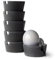 BETOLZ® Design Eierbecher 6er Set aus Beton/Eierbecher stapelbar/Egg Cups/Eierbecher Design - minimalistisch & modern, für Jede Eiergröße - inkl. Löffelhalter
