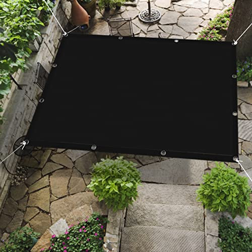 Voile d'ombrage Rectangulaire 3 x 4 m Imperméable Toile pour Pergola 98% UV Block, pour Jardin terrasse Camping, avec Corde Gratuite, Noir