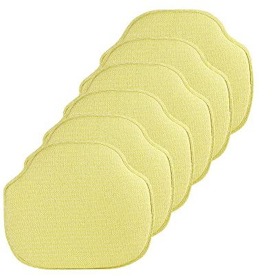 Klear Vu Gripper Omega rutschfeste Windsor-Stuhlkissen mit rutschfestem Sitzpolster für Esszimmer, Küche und Büro, 40,6 x 38,1 cm, 6 Stück, Gelb