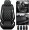 Sitzbezüge Auto Leder Autositzbezüge Universal Set für Mercedes Benz C-Klasse W205 Tuning C300e C250 C280 C200k W203 190e W201 , Kissen 5-Sitz Vorne Hinten Sitz Protektoren Rutschfest Wasserdicht Lang