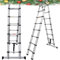 Aluminum Folding Telescopic Ladder A Frame Step Ladders Extendable, VickyHome Telescopic Ladder Garden Ladders for Hedge Cutting, Anti-slip Rubber Feet, Adjustable Step, 2.5M/8.2FT