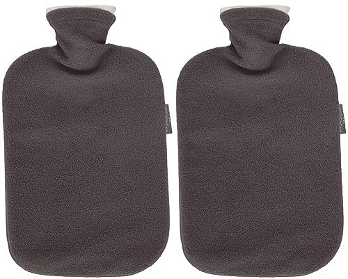 Fashy 6530 21 2007 Wärmflasche mit Vliesbezug 2 Liter (Packung mit 2)