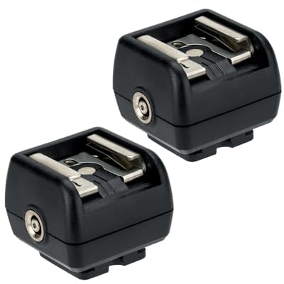 JJC Adattatore per flash hot shoe con presa di sincronizzazione per slitta standard ISO e per flash flash Sony Multi Interface Shoe MIS (2 pezzi)