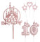 mciskin Happy 10th Birthday Cake Toppers, Pink Castle & Number 10 Candle Set, Pink Cake Decorations for Girls' Birthday Parties & Weddings