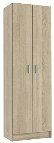 HOGAR24 ES - Armario de 2 Puertas con Estantes, Válido como Zapatero o Armario Auxiliar, Color Roble Canadian, Medidas: 59 cm (Ancho) x 180 cm (Alto) x 37 cm (Fondo)