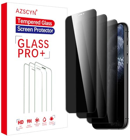 AZSCYN [3 Stück] Sichtschutz Schutzfolie für iPhone 11/XR, Blickschutzfolie Privacy Screen, Anti-Spähen Gehärtetes Glas Folie Displayschutz, 9H Härte Anti-Spy Privacy panzer Schutz glas folie