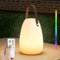 FUYO Outdoor Tischlampe mit Griffe aus Leder, Dimmbare Tischlampe Kabellos LED Akku Tischleuchte Warmweiß 8 Farben Farbwechsel Tragbare Gartenlampe für Schlafzimmer Außen BBQ Garten (Glatte)