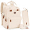 Dikaslon Wickeltasche Rucksack – Großer Wickelrucksack mit viel Stauraum, Wickeltasche groß mit Schnullerhalter, Wickelauflage & Kinderwagengurten – für Mama & Papa (Beige, Einheitsgröße)