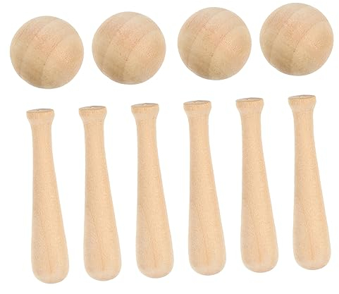 Alasum 30St Mini-Baseball runde Hartholzkugeln Schwenkwirbel Mini-Spielzeug Mini-Fledermaus Mini-Zubehör bastelzeug The Craft ballrinas spielzeuge Mini-Handwerk Holzhandwerksverzierung