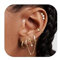 Chriscoco 6Paar Gold Ohrringe Damen 14 Karat Vergoldet Ohrstecker Gold Ohrstecker Silber Ohrringe Set Creolen mit Anhänger Ohrringe Stecker für Mehrere Ohrlöcher