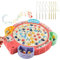 Aischens Angelspiel Fische Angeln Spiel Spielzeug mit 55 Fischen und 8 Kinderangel, Spinnendes Angelspielzeug mit Musik Kinder, Magnetisches Angelspiel ab 3 4 5 6 Jahre Mädchen Jungen Geschenke