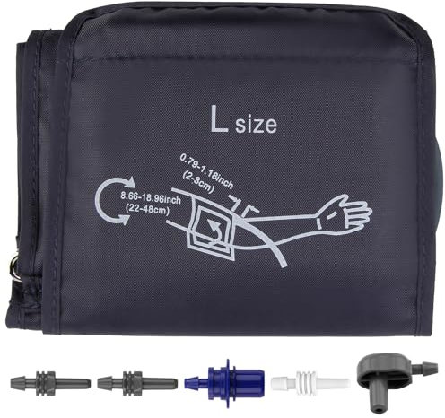 Blood Pressure Cuff Large Arm Circumference Cuff 22-48 CM Portable Cuff for Automatic Blood Pressure Monitor Adjustable Replacement Upper Arm Cuff for Elders Home Adult Kid Use (Blue, 22-48cm)