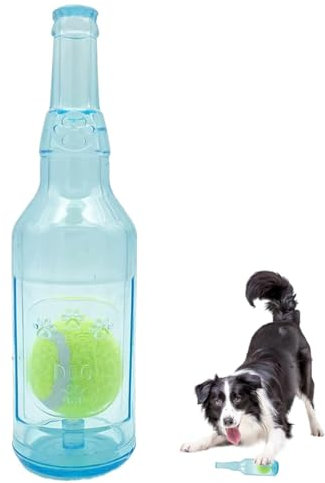QianDanS Dog Chew Toys with Tennis Ball Squeaky Toys Outdoor Dog Toys for Teething, Training, Stress Relief (Blue)