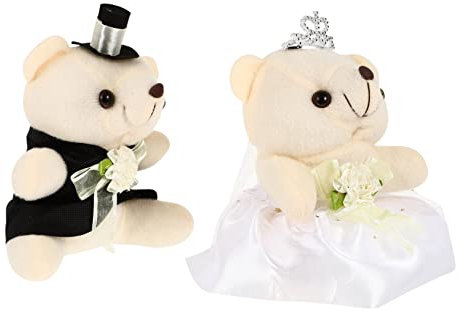 ifundom 1 Paar Bärenpuppe Hochzeitsdekorationen Mädchen tragen Kaninchen kuschelbären Wedding Decoration Room Decoration Valentines Day Dessous Bastelpuppe bär Puppe Plüsch