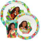 Sorrisini Vaisselle réutilisable pour enfants Vaiana, assiettes enfants pour asile, Scoula, set de gruau bébé avec assiette, bol, verre 260ml, set de sevrage avant gruau en plastique, Vaiana
