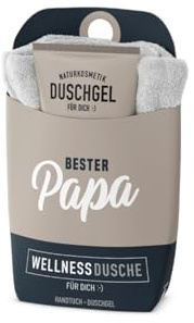 la Vida Wellness-Dusche Geschenkset Duschgel+Baumwoll-Handtuch für Mama + Papa (Bester Papa)
