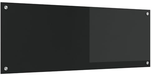 vidaXL Küchenrückwand Schwarz 110x40x0,6 cm Hartglas