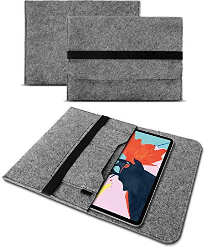 UC-Express Schutzhülle - kompatibel mit Apple iPad 2025 11 Zoll - Tablet Hülle Sleeve Cover - hochwertige Tasche aus Filz - robuste Tablet Schutztasche, Farben:Grau