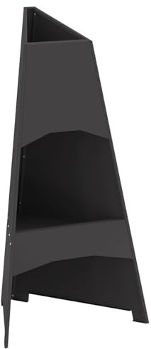 vidaXL Feuerstelle Schwarz 50 x 50 x 95 cm Stahl, Moderne Feuerstelle, kegelförmiger Metallkamin für Garten, stabil, rostfrei und stylish