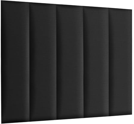 MG Design Polsterpaneel 30 x 120 cm in Dunkelgrau – 3D Wandkissen fürs Bettkopfteil & Wanddeko, ohne Bohren, geräuschmindernd, texturierte, robuste & Pflegeleichte Oberfläche
