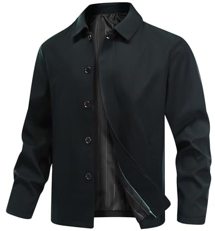 Allthemen Giacca Bottoni Casual Uomo Risvolto Jacket Bomber | Jacket Tinta Unita, Transizione Primavera Estate, Tessuto Elastico, Leggero e Traspirante, 2 Tasche a Mano, Business Casual