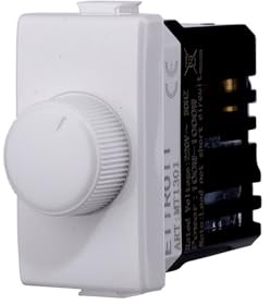Elektronova Dimmer regolatore a manopola compatibile Bticino Matix per carichi resistivi 100W-1000W ON/OFF colore bianco - Confezione 1 pezzo