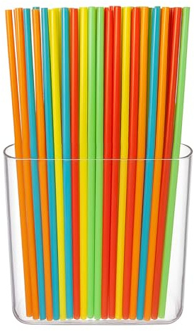 Hanging Straw Holder for Cabinet Wall, Plastic Reusable Straws Organizer Storage Container Dispenser for Kitchen Counter Cupboard Drinking