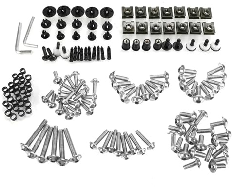 Tornillos para Carrocería Compatible con 5MM M6 6mm Tornillos Carrocería Carenado Motocicleta Spire para Clips Sujeción Rápida Tornillo para Tuercas Resorte Pernos