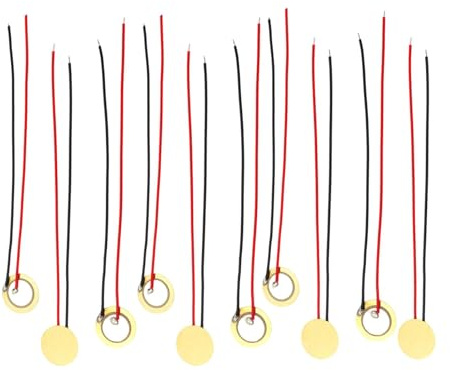 Generic 10 Stücke 20mm Piezo Disc Vorverdrahtet Wandler für Mic Drum Akustische Pickup