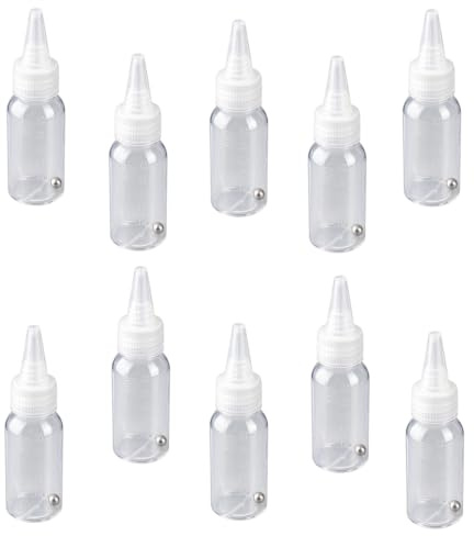 Kukyller Farbflasche, 10 Stück, 30 ml, Airbrush-Flaschen, Widerstandspigment, Gewürzbehälter mit Skala, Airbrush-Gläser, Acryl-Aufbewahrungsmischung